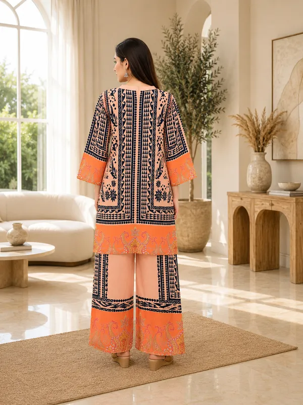 Women’s_Black_Orange_Geometric_Printed_Silk_Blend_Co-Ord_Set