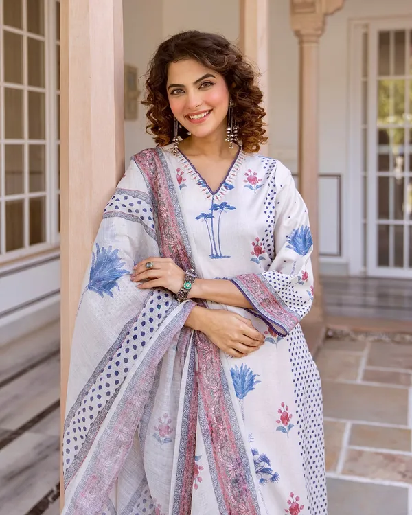 Ivory_Soft_Bloom_Linen_Kurta_Palazzo_Dupatta_Set_for_Women