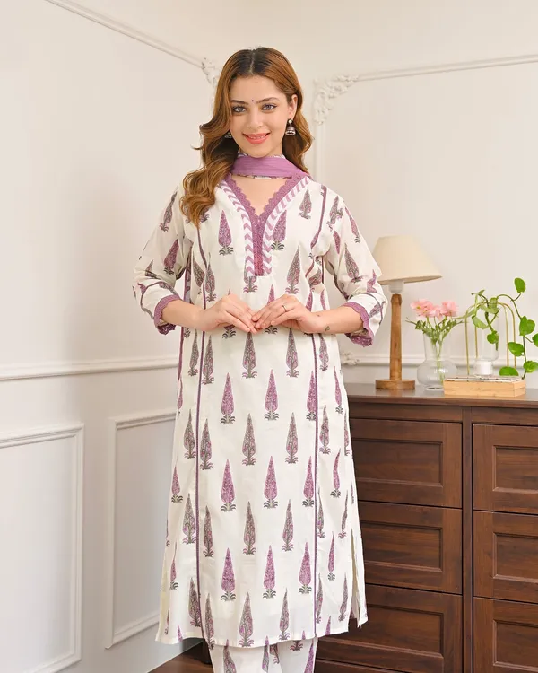 Orchid_Bloom_Leaf_Premium_Cotton_Kurta_Pant_Dupatta_Set_for_Women