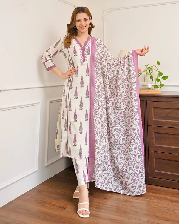 Orchid_Bloom_Leaf_Premium_Cotton_Kurta_Pant_Dupatta_Set_for_Women