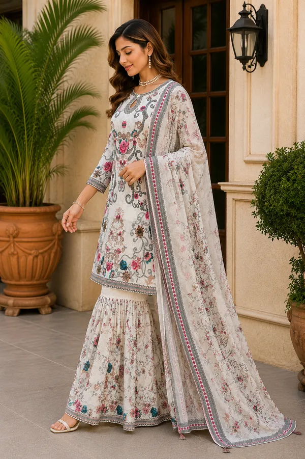 Off_White_Silk_Crepe_Printed_Kurta_Sharara_Dupatta_Set