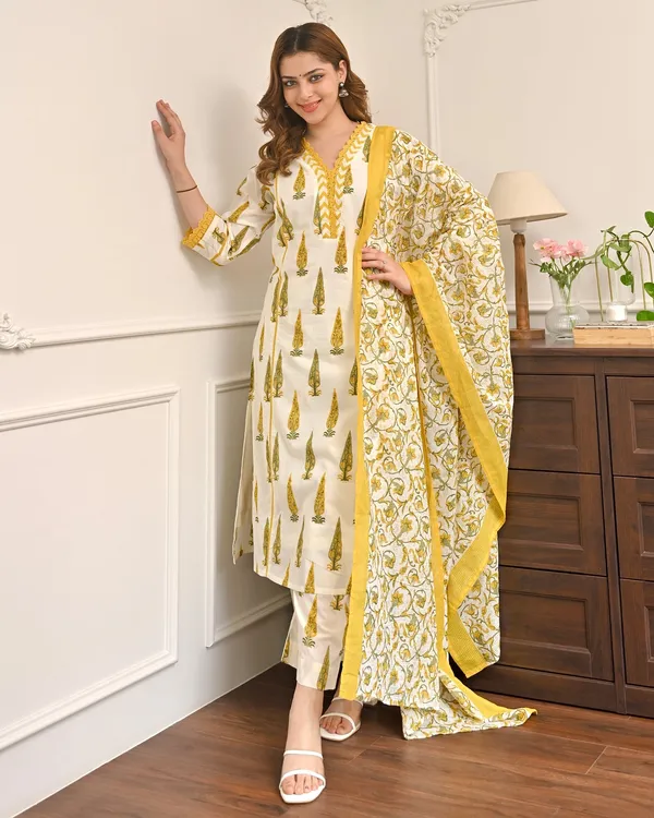 Sunlight_Yellow_Cotton_Kurta_Pant_Dupatta_Set_for_Women