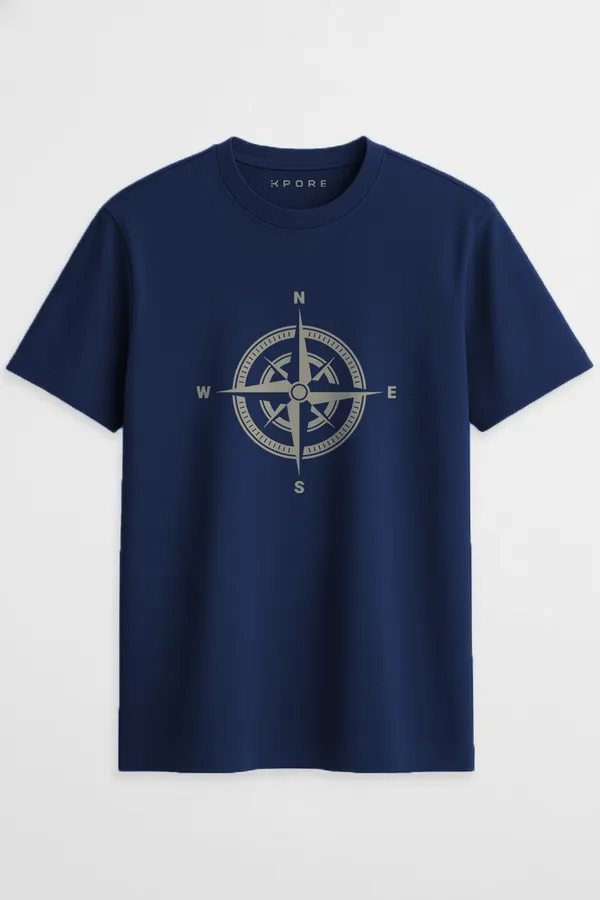 Compass_Half_Sleeve_Regular_Fit_Unisex_T-Shirt_|_100%_Cotton_|_Bio-Washed_|_Pre-Shrunk_|_Soft_&_Comfortable