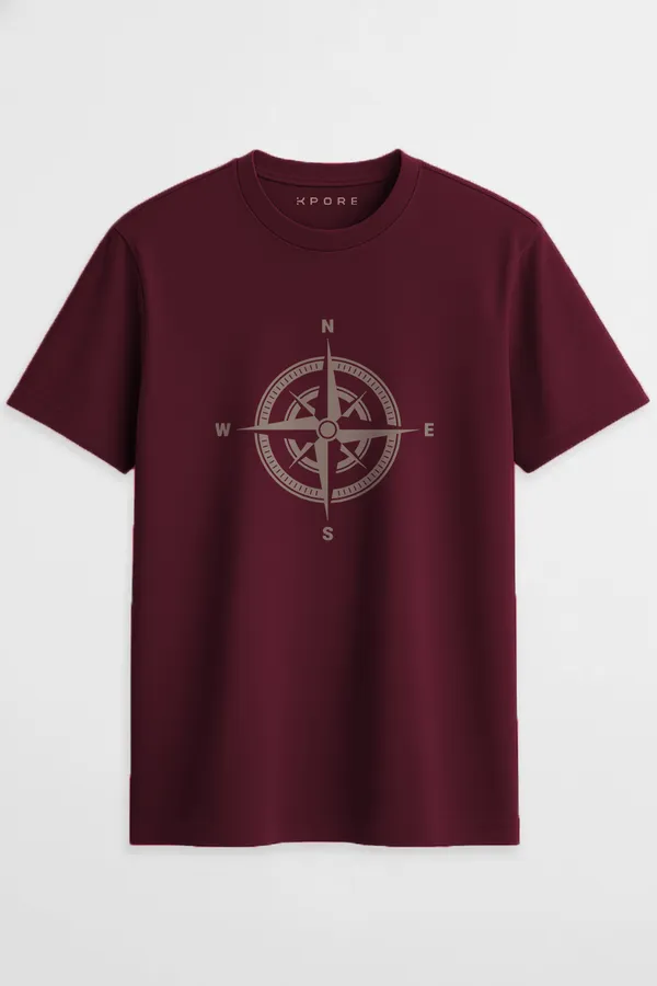 Compass_Half_Sleeve_Regular_Fit_Unisex_T-Shirt_|_100%_Cotton_|_Bio-Washed_|_Pre-Shrunk_|_Soft_&_Comfortable