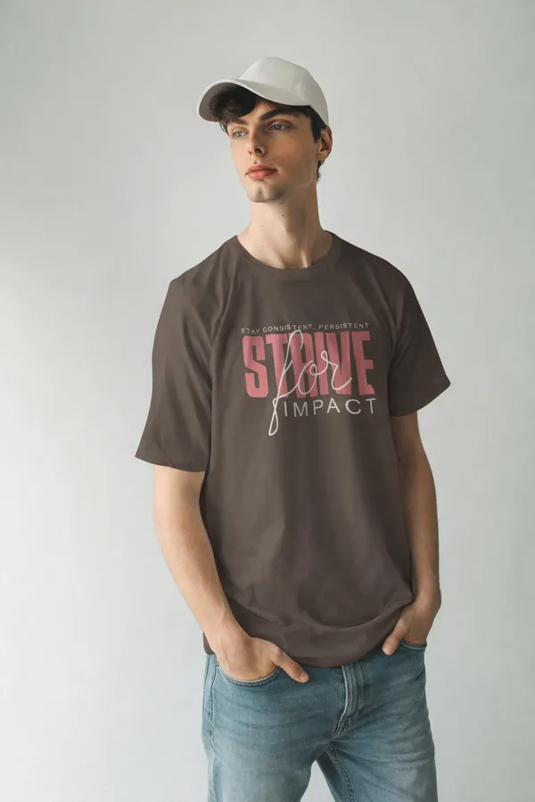 Brown_Pure_Cotton_Round_Neck_Typography_Half_Sleeve_T-Shirt_For_Men