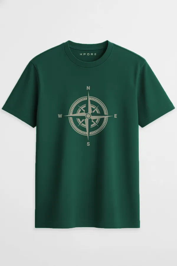 Compass_Half_Sleeve_Regular_Fit_Unisex_T-Shirt_|_100%_Cotton_|_Bio-Washed_|_Pre-Shrunk_|_Soft_&_Comfortable
