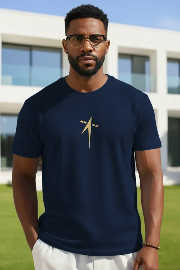 ISRO_Gold_Logo_Regular_Fit_Unisex_Half_Sleeve_T-Shirt_|_100%_Cotton_|_Bio-Washed_|_Pre-Shrunk_|_Soft_&_Comfortable