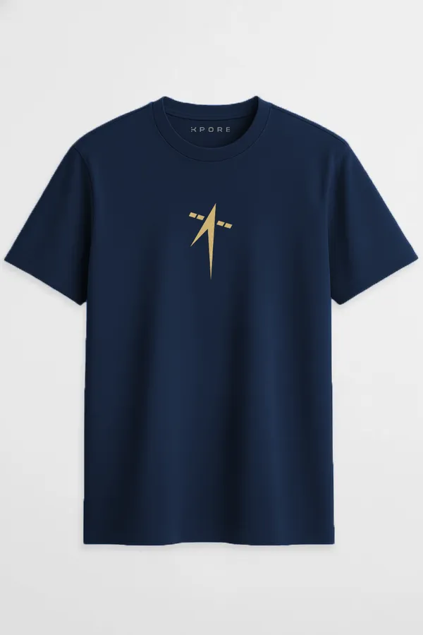 ISRO_Gold_Logo_Regular_Fit_Unisex_Half_Sleeve_T-Shirt_|_100%_Cotton_|_Bio-Washed_|_Pre-Shrunk_|_Soft_&_Comfortable