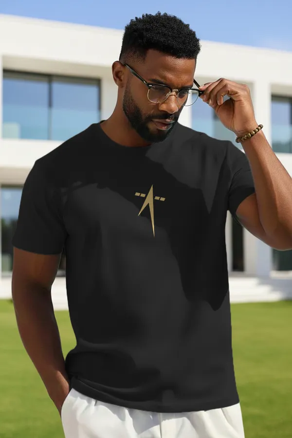 ISRO_Gold_Logo_Regular_Fit_Unisex_Half_Sleeve_T-Shirt_|_100%_Cotton_|_Bio-Washed_|_Pre-Shrunk_|_Soft_&_Comfortable