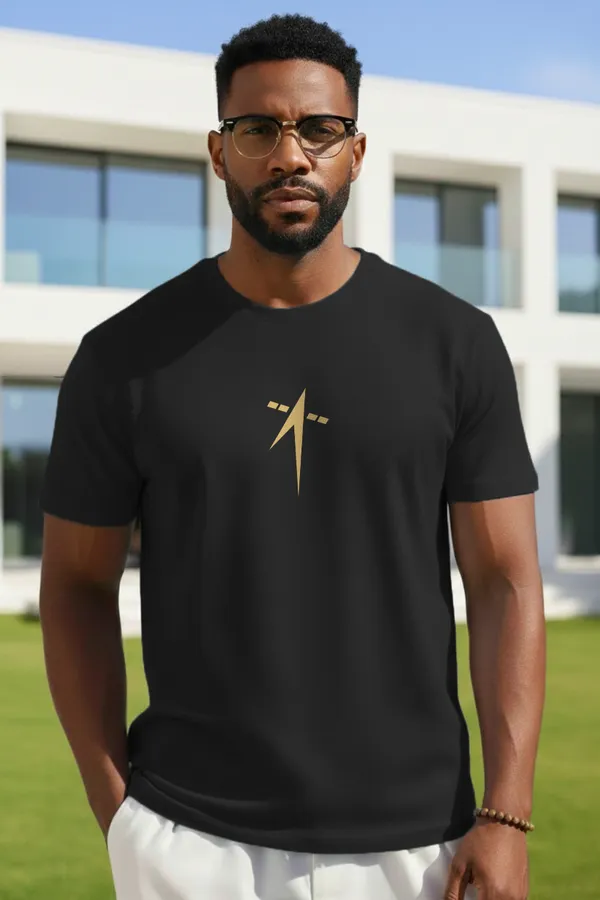 ISRO_Gold_Logo_Regular_Fit_Unisex_Half_Sleeve_T-Shirt_|_100%_Cotton_|_Bio-Washed_|_Pre-Shrunk_|_Soft_&_Comfortable