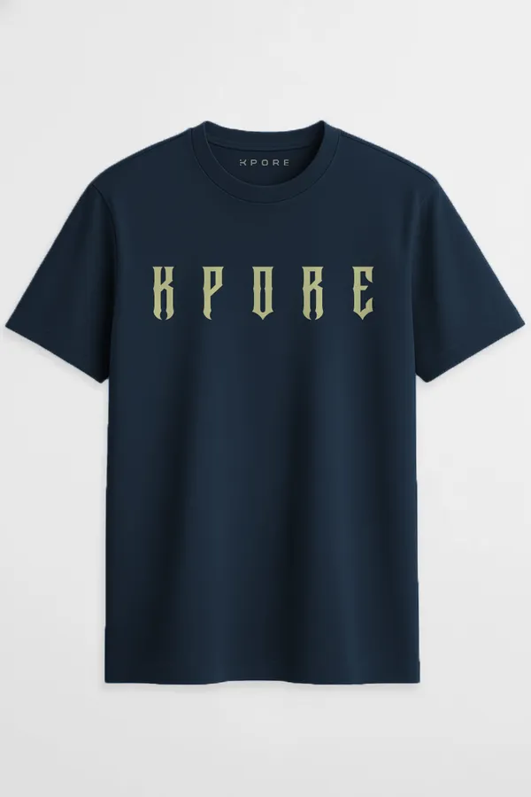 KPORE_Bold_Regular_Fit_Unisex_Half_Sleeve_T-Shirt_|_100%_Cotton_|_Bio-Washed_|_Pre-Shrunk_|_Soft_&_Comfortable
