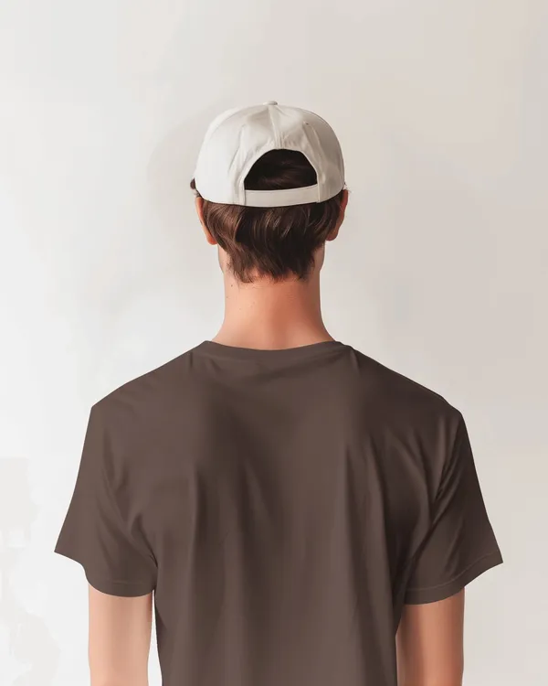 Brown_Pure_Cotton_Round_Neck_Typography_Half_Sleeve_T-Shirt_For_Men