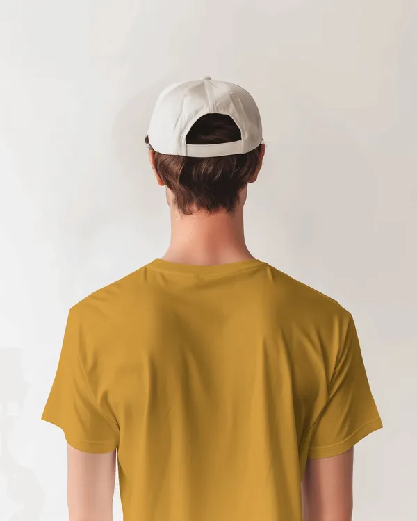 Yellow_Pure_Cotton_Round_Neck_Typography_Half_Sleeve_T-Shirt_For_Men