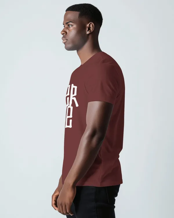 Maroon_Pure_Cotton_Round_Neck_Graphic_Print_Short_Sleeve_T-Shirt_For_Men