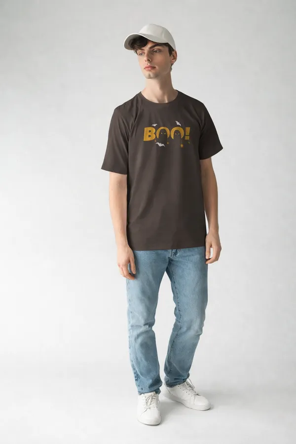 Brown_Cotton_Blend_Round_Neck_Graphic_Print_Half_Sleeve_T-Shirt_For_Men