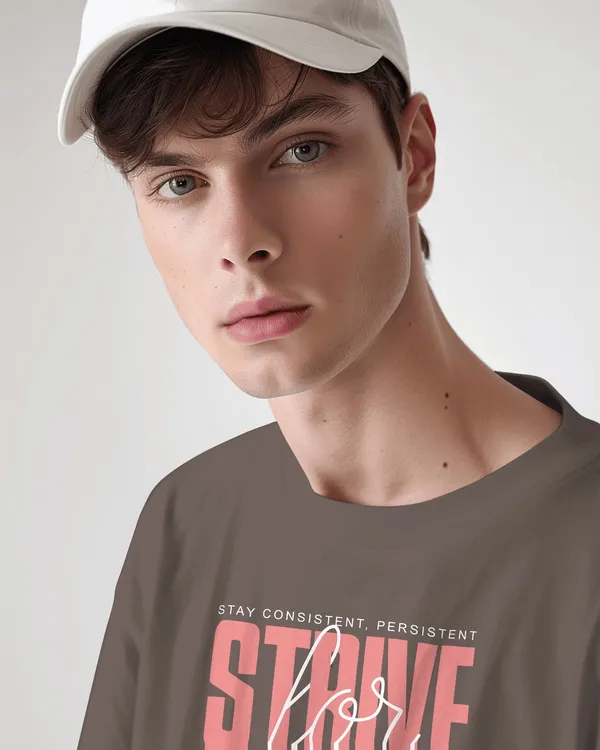 Brown_Pure_Cotton_Round_Neck_Typography_Half_Sleeve_T-Shirt_For_Men