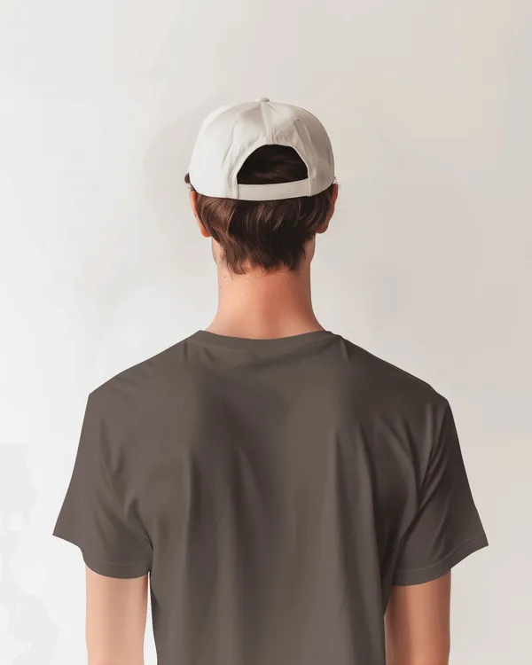 Brown_Pure_Cotton_Round_Neck_Typography_Half_Sleeve_T-Shirt_For_Men