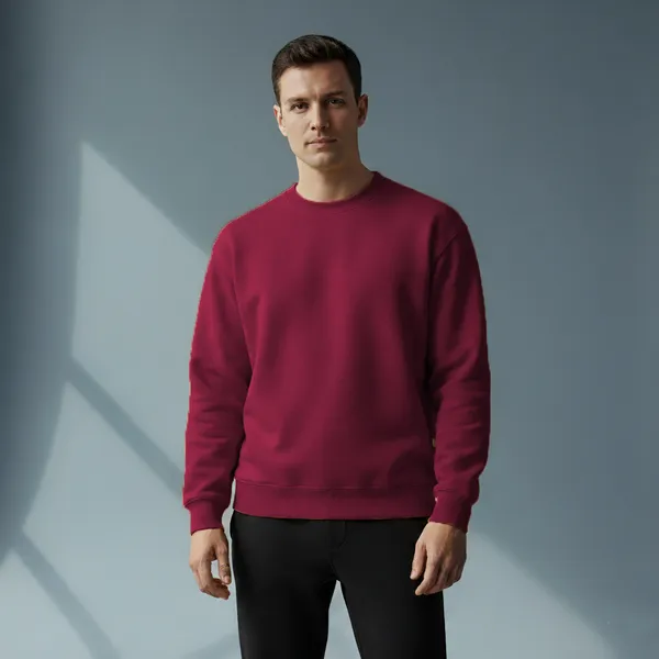 Maroon_Premium_Solid_Sweatshirt_350_Gsm_Heavyweight_100%_Cotton_|_Warm_&_Ultra-Soft_Winter_Wear