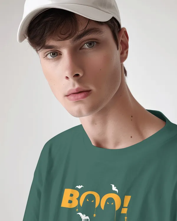 Green_Cotton_Blend_Round_Neck_Graphic_Print_Half_Sleeve_T-Shirt_For_Men
