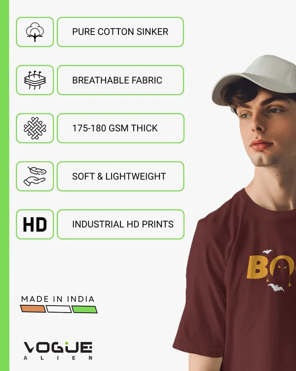 Maroon_Cotton_Blend_Round_Neck_Graphic_Print_Half_Sleeve_T-Shirt_For_Men