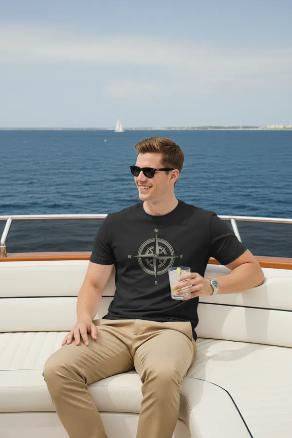 Compass_Half_Sleeve_Regular_Fit_Unisex_T-Shirt_|_100%_Cotton_|_Bio-Washed_|_Pre-Shrunk_|_Soft_&_Comfortable