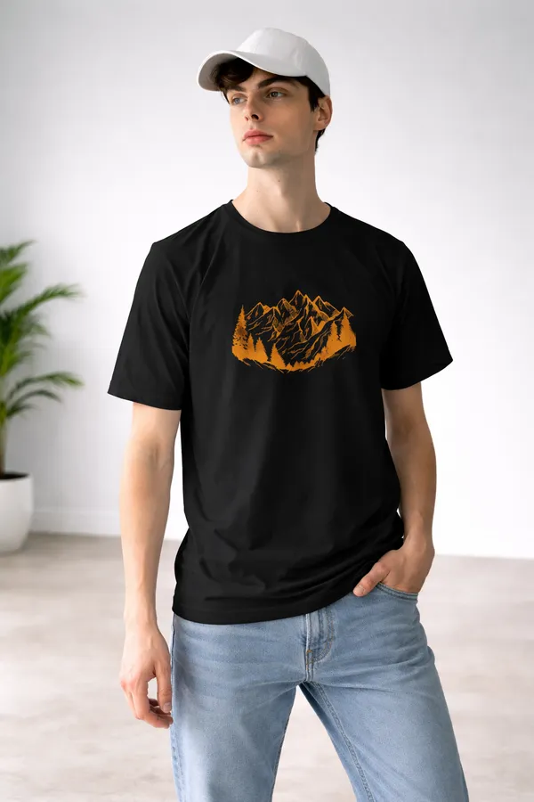 Black_Pure_Cotton_Round_Neck_Graphic_Print_Half_Sleeve_T-Shirt_For_Men