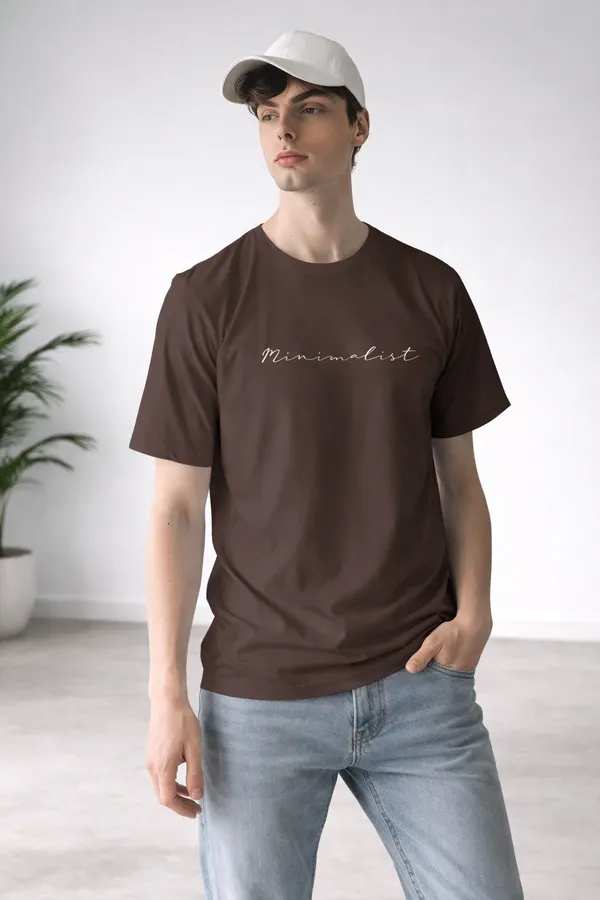 Brown_Pure_Cotton_Round_Neck_Typography_Half_Sleeve_T-Shirt_For_Men