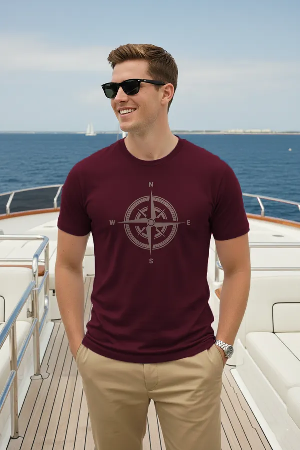 Compass_Half_Sleeve_Regular_Fit_Unisex_T-Shirt_|_100%_Cotton_|_Bio-Washed_|_Pre-Shrunk_|_Soft_&_Comfortable