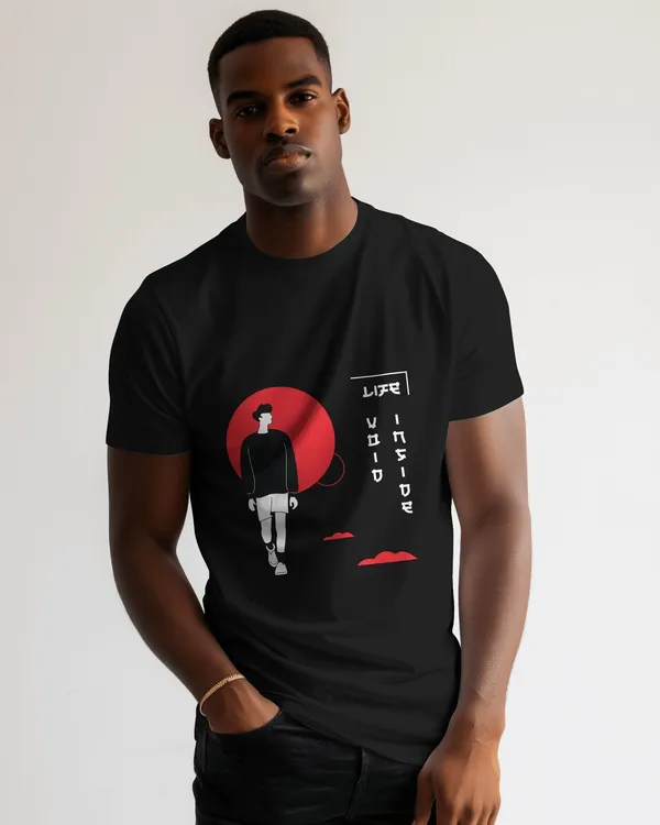 Black_Pure_Cotton_Round_Neck_Graphic_Print_Half_Sleeve_T-Shirt_For_Men