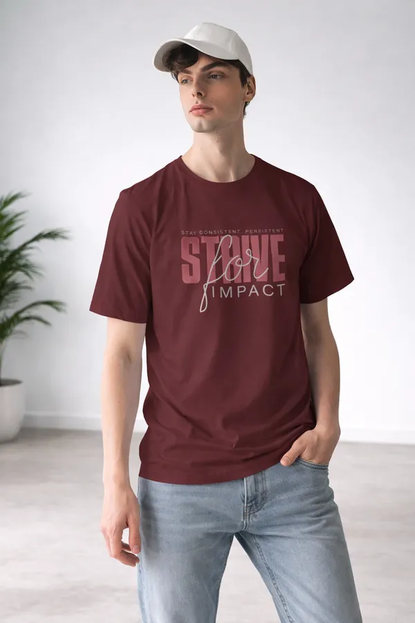 Brown_Pure_Cotton_Round_Neck_Typography_Half_Sleeve_T-Shirt_For_Men