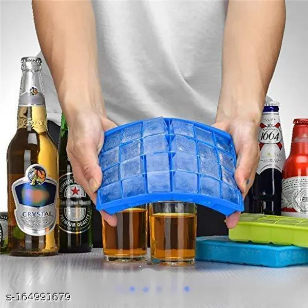 Green_24_Grid_Silicone_Ice_Cube_Tray_Mold_For_Freezer_2_Pcs_-_Green_(Pack_Of_2)