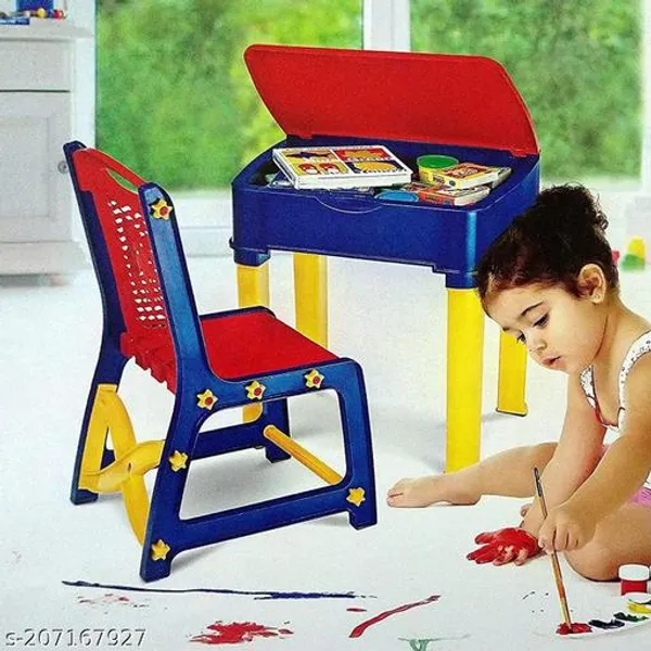 Red_Kids_Study_Table_With_Storage-Red_And_Blue