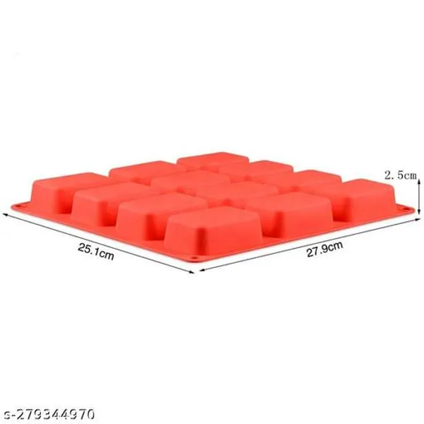 Red_12-Cavity_Silicone_Mould_For_Soap_Making_(Pack_Of_2)