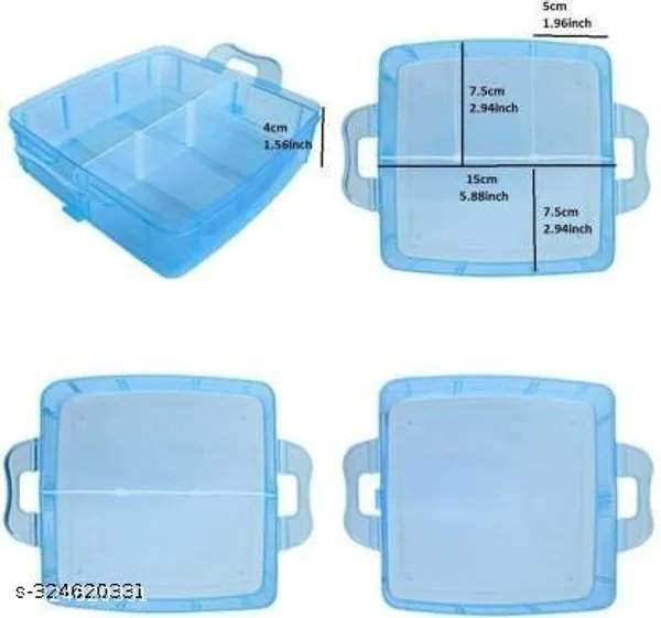 Blue_3_Layers_18_Grid_Plastic_Transparent_Jewelry/Makeup/Cosmetic_Storage_Box_Portable_Jewelry_Box_Accessories_For_Earrings_Ring