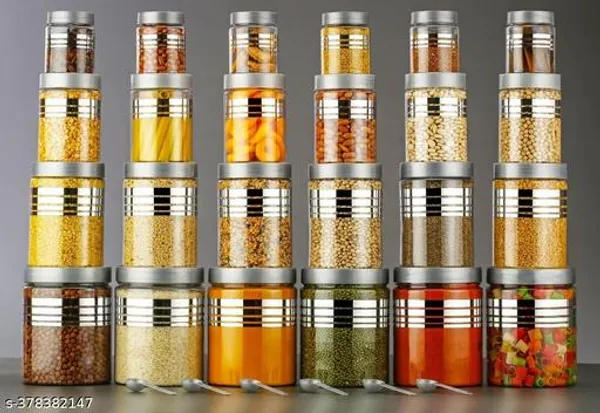 Silver_Plastic_Airtight_Heavy_Quality_Printed_Design_Container_Set_Kitchen_Storage_With_Spoons_(Pack_Of_24)