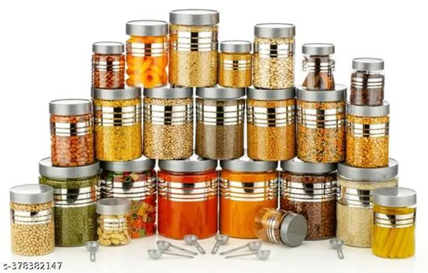 Silver_Plastic_Airtight_Heavy_Quality_Printed_Design_Container_Set_Kitchen_Storage_With_Spoons_(Pack_Of_24)