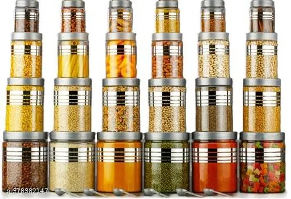 Silver_Plastic_Airtight_Heavy_Quality_Printed_Design_Container_Set_Kitchen_Storage_With_Spoons_(Pack_Of_24)