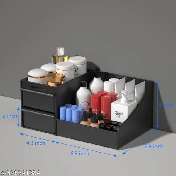 Black_Makeup_Organiser_Cosmetic_Makeup_Lipstick_Storage_Box_With_Drawer_Plastic_Case_Holder_Skin_Care_Products_For_Dressing_Table