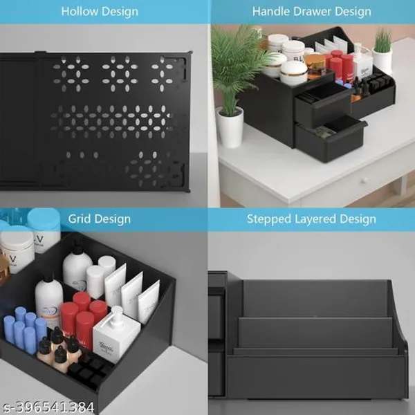 Black_Makeup_Organiser_Cosmetic_Makeup_Lipstick_Storage_Box_With_Drawer_Plastic_Case_Holder_Skin_Care_Products_For_Dressing_Table