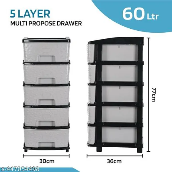 Gray_&_Black_Multipurpose_Drawer_Plastic_Modular_Chest_Storage_Organizer_Home_(Pack_Of_5)
