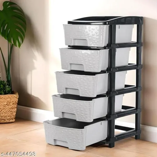 Gray_&_Black_Multipurpose_Drawer_Plastic_Modular_Chest_Storage_Organizer_Home_(Pack_Of_5)