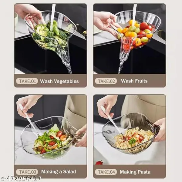 Grey_Rice_Strainer_9X5_Inch_Bpa-Free_Plastic_Rice_Washer_With_Fine_Holes_And_Ergonomic_Handle_Multifunctional_Fruit_Washing_Bowl_For_Cleaning_Fruits_Vegetables_Transparent_Rice_Washer
