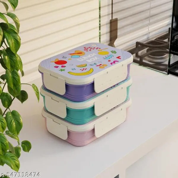Multicolor_New_Sticker_Design_3_Different_Color_1_Pcs_Stainless_Steel_3-Compartment_Lunch_Box_With_Leak-Proof_Lid_–_Bpa-Free