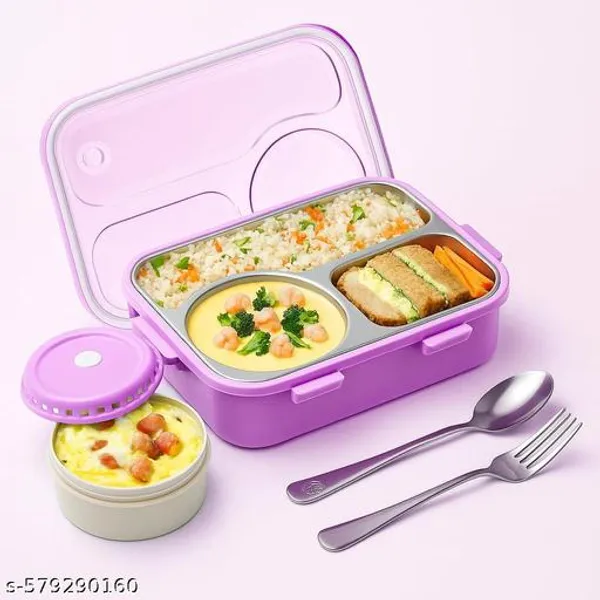 Purple_New_Premium_3-Compartment_Stainless_Steel_Lunch_Box_Set_With_Leak-Proof_Lid