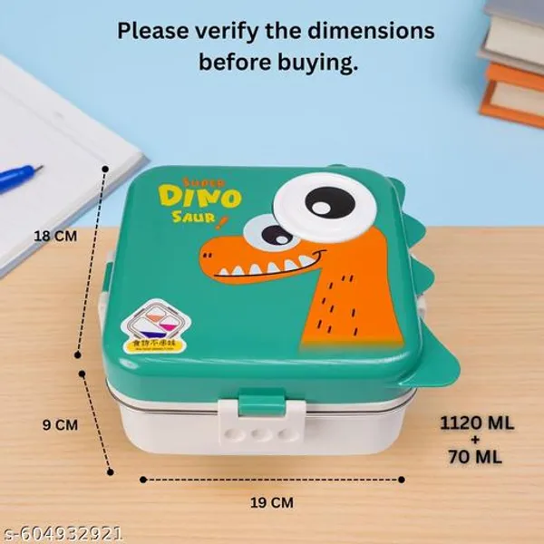 Green_Super_Dinosaur_Green_Kids_Lunch_Box_–_Stainless_Steel_Insulated_Tiffin_For_School_With_Spoon