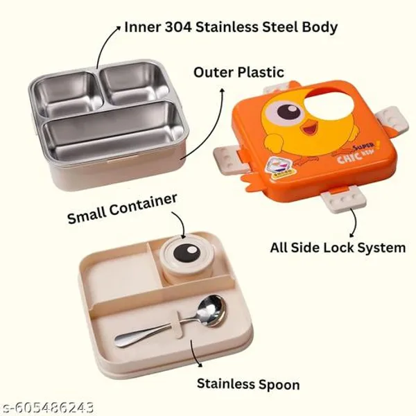 Orange_Orange_Stainless_Steel_Bento_Lunch_Box_–_3-Compartment_Leak_Proof_Cartoon_Lunch_Box_With_Fun_Eye-Shaped_Sauce_Container_(Pack_Of_2)