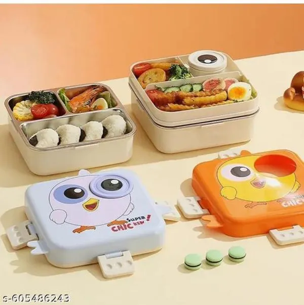 Orange_Orange_Stainless_Steel_Bento_Lunch_Box_–_3-Compartment_Leak_Proof_Cartoon_Lunch_Box_With_Fun_Eye-Shaped_Sauce_Container_(Pack_Of_2)