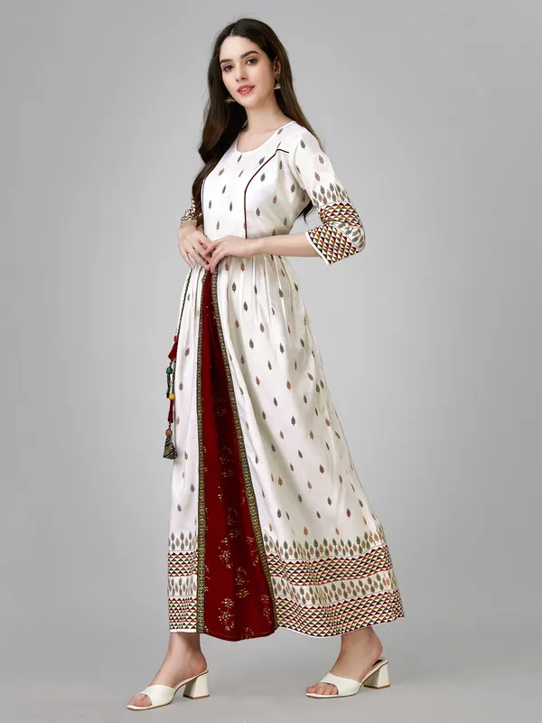 White_White_Self_Design_Anarkali_Kurta_For_Women