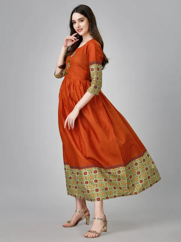 Orange_Orange_Embroidered_Anarkali_Kurta_For_Women