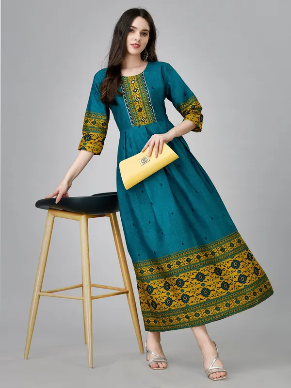 Light_Blue_Light_Blue_Self_Design_Anarkali_Kurta_For_Women
